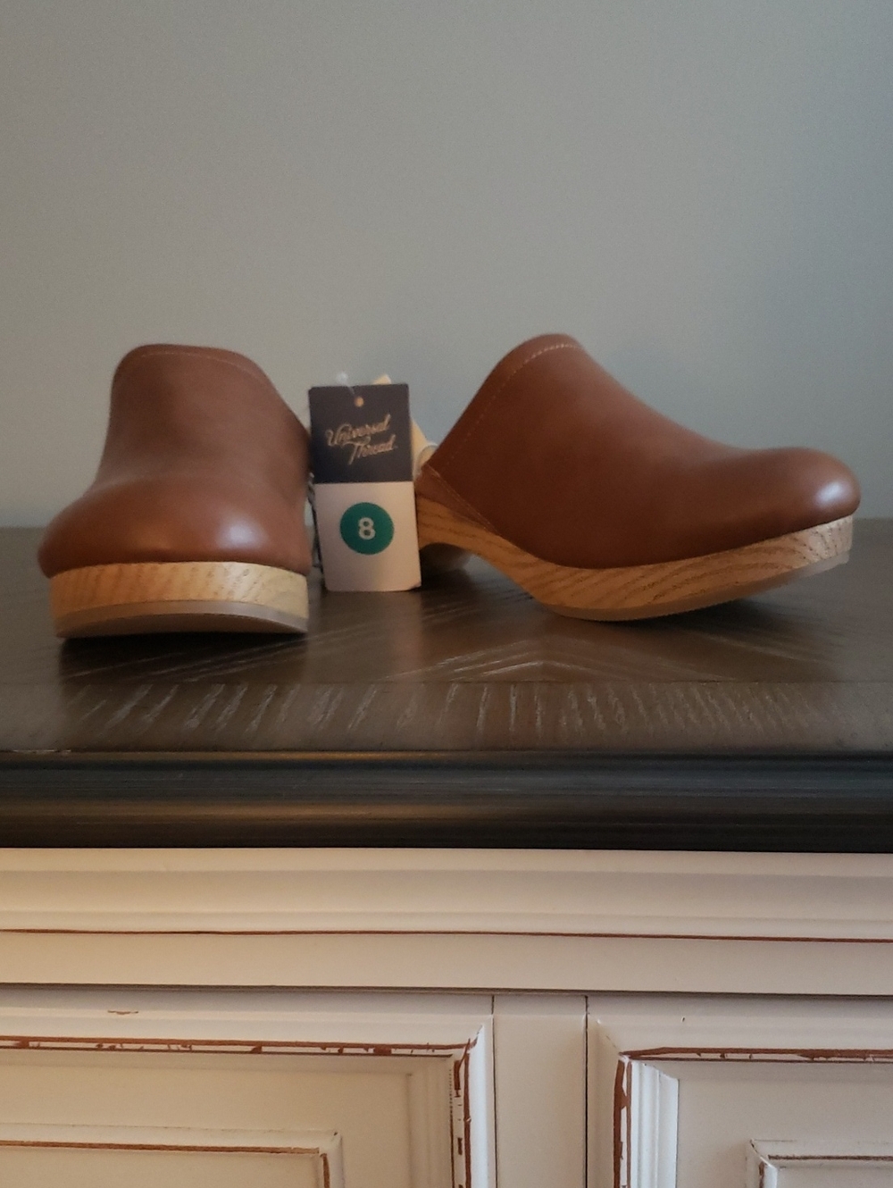 Universal Thread Brown Faux Leather Mule Clogs